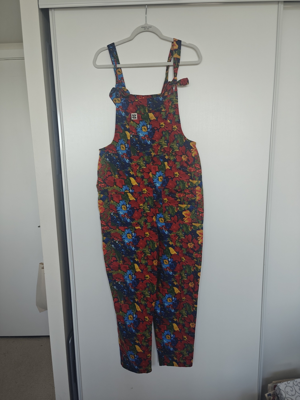 Lucy & Yak Red Floral Cotton Dungaree Jumpsuit - Picture 2 of 5